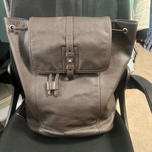 Uni-sex Cole Haan Large Brown Leather Backpack